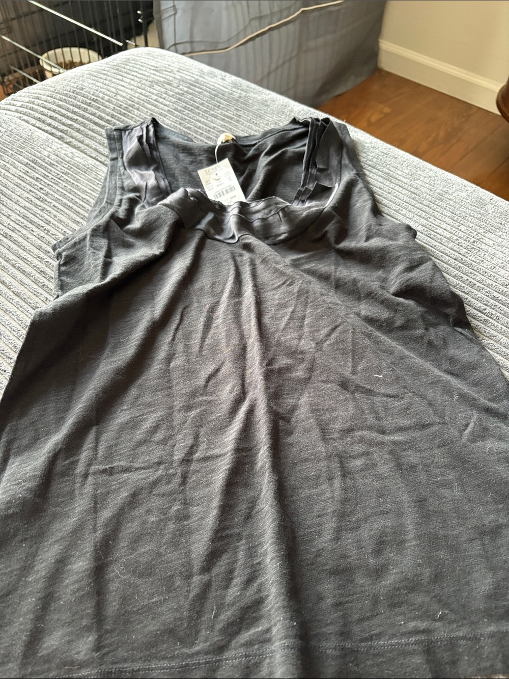 J. Crew Black Ribbed Tank Top